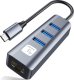 Adapter Techly Karta Sieciowa USB-C 3.1 na RJ45 Gigabit z Hubem 3x USB 3.0 1