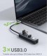 Adapter Techly Karta Sieciowa USB-C 3.1 na RJ45 Gigabit z Hubem 3x USB 3.0 3