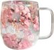 Szklanka termiczna z hortensją w środku, blady róż 400 ml 1szt SZK128 1