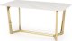 Stół CLEMENTE 160x90 biały marmur/złoty HALMAR 1