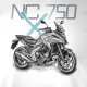 Koszulka z motocyklem na motor Honda NC 750 X NC750X męska biała REGULAR XL 2