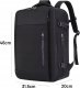Plecak wodoodporny Bange na laptopa 15.6" miejski podróżny 46x31.5x20 cm do pracy samolotu męski damski z z gniazdem USB Czarny 9