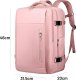 Plecak wodoodporny Bange na laptopa 15.6" miejski podróżny 46x31.5x20 cm do pracy samolotu damski z z gniazdem USB Różowy 10