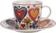 Filiżanka porcelanowa 220 ml + spodek Kolorowe Serca 2 1