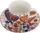 Filiżanka porcelanowa 220 ml + spodek Kolorowe Serca 2 1