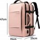 Plecak wodoodporny Bange na laptopa 15.6" miejski podróżny 47x31x15-25 cm do pracy samolotu męski damski z portem USB Różowy 1