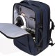 Plecak wodoodporny Bange na laptopa 15.6" miejski podróżny 47x31x15-25 cm do pracy samolotu męski damski z portem USB Granatowy 11