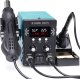Zestaw Stacja Lutownicza 2w1 Hot-Air 8586 760W Mata Groty Topnik 14