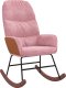 vidaXL Fotel bujany, różowy, tapicerowany aksamitem 2
