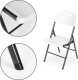 Komplet 2 krzeseł składanych zestaw cateringowy metal HDPE białe ModernHome 6
