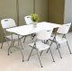 Komplet 2 krzeseł składanych zestaw cateringowy metal HDPE białe ModernHome 8