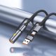 HOCO kabel All-in-one USB A / Typ C do Typ C / Zapalniczka samochodowa 3A 60W U138 1,2 m czarny 2