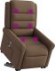 vidaXL Podnoszony fotel masujący, rozkładany, brązowy, obity tkaniną 2
