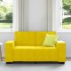 vidaXL Sofa 2-osobowa, żółta, 120 cm, tapicerowana aksamitem 3