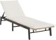 vidaXL Leżak z poduszką, beżowy, polirattan 2