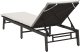 vidaXL Leżak z poduszką, czarny, polirattan 8