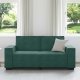 vidaXL Sofa 2-osobowa, ciemnozielona, 140 cm, tapicerowana aksamitem 3