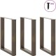 vidaXL Nogi do stolika kawowego, 3 szt., stal, 70x(72-73) cm 3