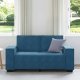 vidaXL Sofa 2-osobowa, niebieski, 120 cm, tapicerowana aksamitem 3