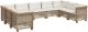 9-cz. zestaw mebli ogrodowych z poduszkami, beżowy, polirattan 2