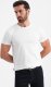 Męski klasyczny bawełniany T-shirt BASIC - biały V4 OM-TSBS-0146 4XL 2