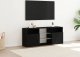 vidaXL Szafka pod TV z oświetleniem LED, czarny dąb, 120x30x50 cm 4