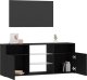 vidaXL Szafka pod TV z oświetleniem LED, czarny dąb, 120x30x50 cm 5