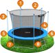 Trampolina ogrodowa 10ft/312cm z siatką wewnętrzną i drabinką EDUKAMP 10