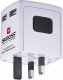 Kelioninis tinklo kroviklis 2x USB lizdai 5V 2400 mA EU/US/UK/AU kistukai, SKROSS 2