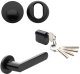 Handle, cylinder and keyhole door set TORINO 178 ZNE, locks 565, black color. 1