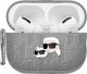Etui Karl Lagerfeld Monogram Karl & Choupette Head do Apple AirPods 4 srebrny 1