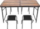STOLIK TURYSTYCZNY SKŁADANY KEMPINGOWY 120X60X70/62/55CM I 4 KRZESŁA DREWNO 8