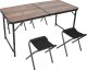 STOLIK TURYSTYCZNY SKŁADANY KEMPINGOWY 120X60X70/62/55CM I 4 KRZESŁA DREWNO 9