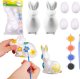 LeanToys Zestaw Do Malowania Styropianowych Ozdób 2 Zające 4 Jajka Farby LEAN TOYS 1