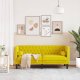 vidaXL Sofa Chesterfield z wałkami, dwuosobowa, żółta, aksamit 2