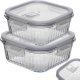 Pojemniki szklane ryflowane Florina Mariet lunchbox 1200/800 ML żaroodporne hermetyczne 1