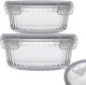 Pojemniki szklane ryflowane Florina Mariet lunchbox 960/650 ML żaroodporne hermetyczne 10