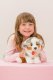 Teddy-HERMANN Plush Australian Shepherd Puppy sitting white/grey/brown 22cm 1