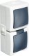 Kopp NAUTIC - On/off switch socket combination, vertical, color: gray 4