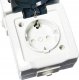 Kopp NAUTIC - On/off switch socket combination, vertical, color: gray 6