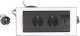 Schulte Elektrotechnik socket element EVOLINE Backflip glass white, 2 sockets, 1 USB 1