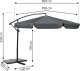 Plonos Parasol ogrodowy składany 6 segmentowy 350 cm z pokrowcem PL-880 3