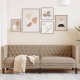 vidaXL Sofa Chesterfield, 3-os., cappuccino, sztuczna skóra 1