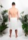 Kilt wiązany męski w 100% naturalna bawełna Yeye Biały XL 3