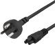 Power cable, 2m, DK 2-5a to IEC C5, 2.4A, earthed, black 1