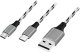 Kabel USB LogiLink USB-A - microUSB + USB-C 1.2 m Szary (CU0202) 1