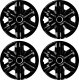 Komplet kołpaków uniwersalnych Fast Black ring 16 cali 4