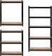 Regał magazynowy metalowy czarny 2w1, 5 jasnych półek 180x90x40 cm 1