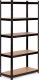 Regał magazynowy metalowy czarny 2w1, 5 jasnych półek 180x90x40 cm 2