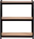 Regał magazynowy metalowy czarny 2w1, 5 jasnych półek 180x90x40 cm 6